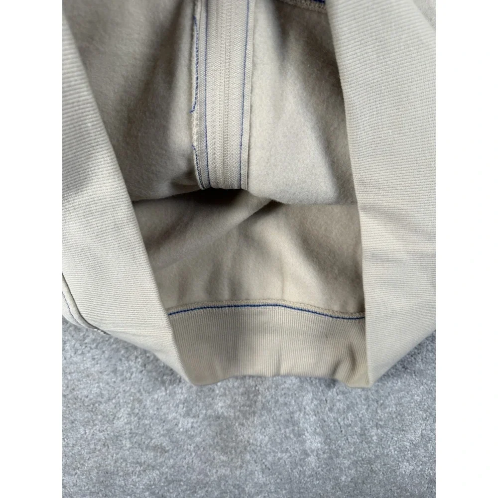 True Religion Men's L Fog Beige Contrast Full Zip Hoodie Buddha Logo New